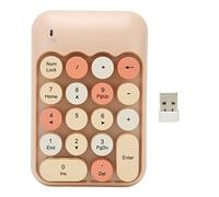 Tastierino Numerico con Ricevitore USB 2.4G, Simpatici Copritasti Rotondi Colorati retrò, contabilità Finanziaria Portatile, Tastierino Numerico, Estensioni (Colore del tè al