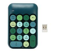 Tastierino Numerico con Ricevitore USB 2.4G, Simpatici Copritasti Rotondi Colorati retrò, contabilità Finanziaria Portatile, Tastierino Numerico, Estensioni (Colore verde scuro)