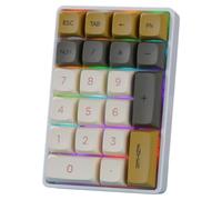 Tastierino numerico meccanico wireless Bluetooth a 21 tasti con interruttori sostituibili a caldo con tasti pieni, retroilluminazione RGB multicolore, interruttori a chiave meccanici per laptop, Mac