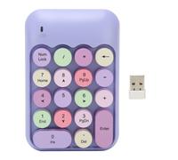 Tastierino numerico per laptop e PC, connessione wireless, mini tastierino numerico a 18 tasti con tasti rotondi, design portatile, colore retrò,