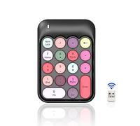 Tastierino Numerico Wireless, 18 Tasti Tastierino Numerico Wireless 2.4G, Design Silenzioso Soft Press Touch, Tastierino Numerico USB Carino Colorato, Tastiera Numpad Esterna per (Nero colorato)
