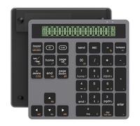 Tastierino Numerico Wireless con Calcolatrice - Tastierino numerico Bluetooth e 2,4 GHz Tastierino numerico ergonomico con 34 tasti con funzione di immissione dati e calcolo per Windows, iOS, Android