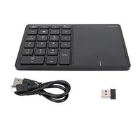 Tastierino Numerico Wireless, Tastiera Numerica Angolata da 7,5 Gradi con Porta di Tipo C, Materiale ABS con Touchpad 10 M Wireless per Computer (Black)