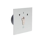 Tasto chiave da incasso a 2 lati US 1-2T/1 121.1301.1A, con profilo DIN semi-cilindro e 3 chiavi antifurto (sistema brevettato europeo), grigio/alluminio anodizzato