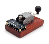 Tasto Dritto per l’Addestramento al Codice Morse, Tasto Telegrafico Manuale, con Feedback Sonoro e Luminoso, Strumento di Comunicazione Radio in Stile Vintage(Base in legno rosso)