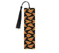 Tasty Pizza Print Segnalibro in legno naturale, rettangolare, con nappe, regalo per uomini e donne