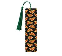 Tasty Pizza Print Segnalibro in legno naturale, rettangolare, con nappe, regalo per uomini e donne