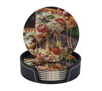 tasty pizza Stampa 6 Set Pratici Sottobicchieri Tazza Ufficio Cucina Tavolino Decor Pranzo Facile Pulire