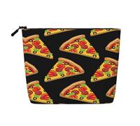 Tasty Pizza - Trousse da viaggio in canapa finta, riutilizzabile, per cosmetici, accessori, articoli da toeletta da donna, molteplici usi, Nero , Taglia unica
