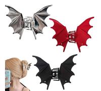 Tasutterr Halloween Bat Hair Clip, Goth Large Metal Bat Hair Claw Clips for Women and Girls, Gothic Barrettes Party Costumes Favors (3PCS-B)