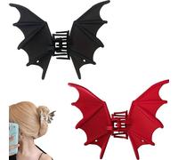 Tasutterr Halloween Bat Hair Clip, Goth Large Metal Bat Hair Claw Clips for Women and Girls, Gothic Barrettes Party Costumes Favors (2PCS-C)