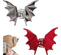 Tasutterr Halloween Bat Hair Clip, Goth Large Metal Bat Hair Claw Clips for Women and Girls, Gothic Barrettes Party Costumes Favors (2PCS-F)