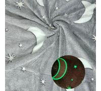 Tata Home Coperta in Pile Fluorescente che si Illumina al Buio Plaid in Fantasia Luna Misura 127x152 cm Mod. Night Fluo