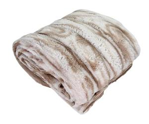 Tata Home Coperta Letto Singola Plaid Divano in Morbido e Caldo Pile 550 gr/mq Coperta Moderna Pesante Finta Pelliccia Fantasia Animalier Mod. LuxorWild Misura 150x200 cm Colore Beige