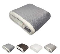 Tata Home Coperta Plaid da Divano Invernale in Caldo e Morbido Pile con Retro ad Effetto Agnellato Sherpa Misura 160x200 cm per Letto Singolo Finland Dis. 1 Colore Grigio