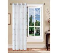 Tata Home Coppia Tendoni per Interni a Vetro Finestra Semitrasparenti Bianche Tende Camera Soggiorno Sala da Pranzo Fantasia Shabby Chic 140x290 cm con Cuori Bianchi
