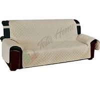 Tata Home Copridivano Trapuntato con Elastici Antiscivolo in Microfibra Resistente 2 Posti Beige