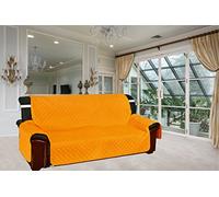 Tata Home Copridivano Trapuntato Fronte e Retro Lilly Misura 4 Posti Tessuto e Imbottitura in 100% Microfibra con Elastico Antiscivolo Colore Arancio