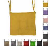 Tata Home Cuscini con Lacci Coprisedia Imbottito Cuscino Sedia Cucina da Interno o Esterno Spessore 6 cm Misura 40x40 cm Tinta Unita Made in Italy (40X40, GIALLO, 4)