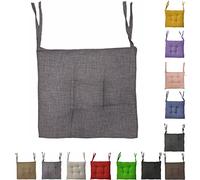 Tata Home Cuscini con Lacci Coprisedia Imbottito Cuscino Sedia Cucina da Interno o Esterno Spessore 6 cm Misura 40x40 cm Tinta Unita Made in Italy (40X40, GRIGIO, 4)