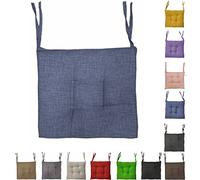 Tata Home Cuscini con Lacci Coprisedia Imbottito Cuscino Sedia Cucina da Interno o Esterno Spessore 6 cm Misura 40x40 cm Tinta Unita Made in Italy (40X40, BLU, 2)