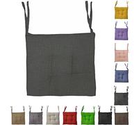 Tata Home Cuscini con Lacci Coprisedia Imbottito Cuscino Sedia Cucina da Interno o Esterno Spessore 6 cm Misura 40x40 cm Tinta Unita Made in Italy (40X40, PIOMBO, 2)