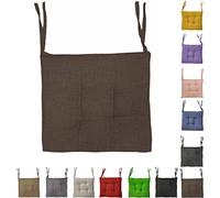 Tata Home Cuscini con Lacci Coprisedia Imbottito Cuscino Sedia Cucina da Interno o Esterno Spessore 6 cm Misura 40x40 cm Tinta Unita Made in Italy (40X40, MARRONE, 4)