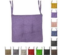 Tata Home Cuscini con Lacci Coprisedia Imbottito Cuscino Sedia Cucina da Interno o Esterno Spessore 6 cm Misura 40x40 cm Tinta Unita Made in Italy (40X40, LILLA, 2)