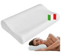 Tata Home Cuscino Letto Cervicale Ortopedico Guanciale in Morbido Memory Ergonomico Traspirante Antirussamento Anallergico Guanciale a Doppia Onda Supporto Made in Italy
