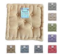 Tata Home Cuscino per Sedia 40x40x7 cm Cuscino Mattonella Sedia da Interno ed Esterno Cuscino Pavimento Materasso Trapuntato Imbottito Colore Giallo