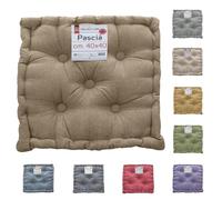 Tata Home Cuscino per Sedia 40x40x7 cm Cuscino Mattonella Sedia da Interno ed Esterno Cuscino Pavimento Materasso Trapuntato Imbottito Colore Marrone