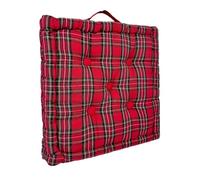 Tata Home Cuscino per Sedie Cucina 40x40 cm Cuscino Mattonella Sedia da Interno ed Esterno Cuscino Pavimento Materasso Trapuntato Imbottito Altezza 8 cm Mod. Scozzese Rosso (6 PEZZI)