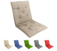 Tata Home Cuscino Sedia con Schienale Cucina Cuscino con Lacci Fascia Elastica da Giardino Esterno Cuscino Imbottito per Sdraio Prendisole Cuscino Poltrona Sdraio Relax Misura 40x40x40 cm Tortora