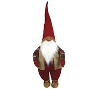 Tata Home Gnomo con Gambe Scozzese Nano Elfo Pupazzo Fermaporta Natalizio Misura Altezza 85 cm Dis. 2