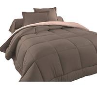 Tata Home Judit Trapunta Tinta Unita Duble Face Invernale Imbottita 350 gr/mq 100% Morbida Microfibra di Poliestere Misura 2 Piazze Letto Matrimoniale 260x260 cm Colore Nocciola Panna