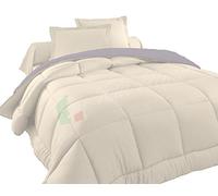 Tata Home Judit Trapunta Tinta Unita Duble Face Invernale Imbottita 350 gr/mq 100% Morbida Microfibra di Poliestere Misura 1 Piazza e Mezza 220x260 cm Colore Tortora Panna