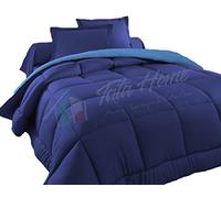 Tata Home Judit Trapunta Tinta Unita Duble Face Invernale Imbottita 350 gr/mq 100% Morbida Microfibra di Poliestere Misura 2 Piazze Letto Matrimoniale 260x260 cm Colore Blu Avio