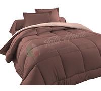 Tata Home Judit Trapunta Tinta Unita Duble Face Invernale Imbottita 350 gr/mq 100% Morbida Microfibra di Poliestere Misura 1 Piazza Letto Singolo 180x260 cm Colore Marrone Panna