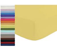 Tata Home Lenzuolo sotto con Angoli ed Elastici 100% Cotone Misura cm 130x200 Letto Una Piazza e Mezza Francese Altezza Materasso cm 25 Colore Giallo Made in Italy 57 Fili al cm2