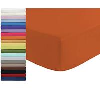 Tata Home Lenzuolo sotto con Angoli ed Elastici 100% Cotone Misura cm 140x200 Letto Una Piazza e Mezza Francese Altezza Materasso cm 25 Colore Arancio Made in Italy 57 Fili al cm2
