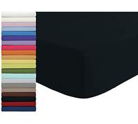 Tata Home Lenzuolo sotto con Angoli ed Elastici 100% Cotone Misura cm 170x200 Letto Due Piazze Matrimoniale Altezza Materasso cm 25 Colore Nero Made in Italy 57 Fili al cm2