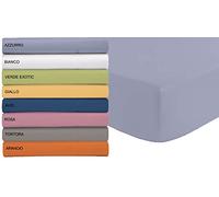 Tata Home Lenzuolo sotto in Microfibra con Angoli ed Elastico Misura Matrimoniale cm 180x200 Altezza Materasso cm 24 Colore Azzurro