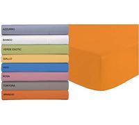 Tata Home Lenzuolo sotto in Microfibra con Angoli ed Elastico Misura Matrimoniale cm 180x200 Altezza Materasso cm 24 Colore Arancio