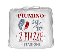 Tata Home Piumino Letto Matrimoniale 4 Stagioni in Piuma d'Oca Piumone Doppio con Bottoni Piumino per Sacco Autunnale Invernale Misura 250x200 cm Colore Bianco