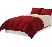 Tata Home Piumino Winter Double Face Invernale 300 gr/mq in Morbida Microfibra Misura 1 Piazza e Mezza cm 200x200 Colore Panna Bordeaux
