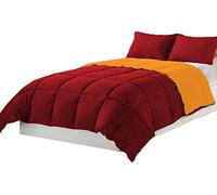 Tata Home Piumino Winter Double Face Invernale 300 gr/mq in Morbida Microfibra Misura 1 Piazza Singolo cm 155x200 Colore Arancio Bordeaux