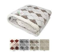 Tata Home Plaid Coperta Invernale da 510 gr mq in Caldo e Morbido Pile con Retro ad Effetto Agnellato Sherpa Misura 127x152 cm Norge Dis. 1 Colore Marrone