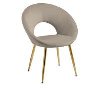 Tata Home Poltrona Sedia da Salotto in Velluto Poltroncina da Camera Imbottita Relax con Gambe in Legno Colore Tortora Mod. Isabel