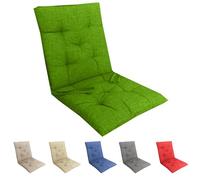 Tata Home Set 4 Cuscini Sedia con Schienale Cucina Cuscino con Lacci Fascia Elastica da Giardino Esterno Cuscino Imbottito per Sdraio Prendisole Cuscino Poltrona Sdraio Relax Misura 40x80 cm Verde