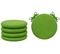 Tata Home Set 4 Cuscini Sedia Rotondi con Laccetti Cuscini Sedie Sgabelli Cucina Sfoderabili Coprisedia da Interno Esterno Made In Italy Diamentro 40 cm Spessore 3 cm Mod. Billy Colore Verde